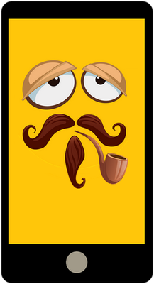 téléphone - technologie - sciences et techniques - smiley émoticône émoji cartoon clipart illustration - artémotic