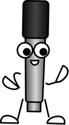 microphone - technologie - sciences et techniques - smiley émoticône émoji cartoon clipart illustration - artémotic