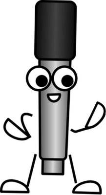 microphone - technologie - sciences et techniques - smiley émoticône émoji cartoon clipart illustration - artémotic