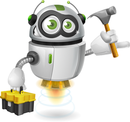 robot - technologie - sciences et techniques - smiley émoticône émoji cartoon clipart illustration - artémotic