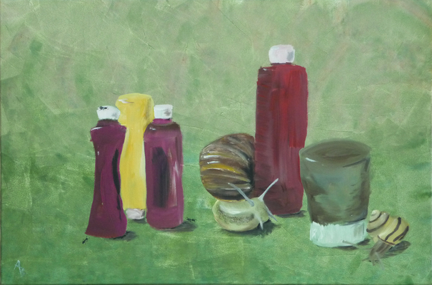Schnick-Schneck - Acryl auf Leinwand,  90x60 cm, 2012, A. Bellaire