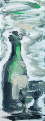  a Glaserl - Acryl auf Leinwand, 30x80 cm, 2013, H. Halbritter - VERKAUFT