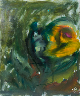 Im Grünen - Acryl auf Platte, 50x60 cm, 2016, H. Halbritter - VERKAUFT