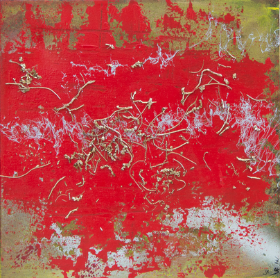 Spontaneous - Acryl auf Leinwand, Mischtechnik, 40x40 cm, 2016, S. Ulrich, U. Schachner, M. Weber, P. Brodaric - VERKAUFT