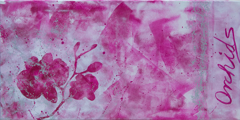 Orchids - Acryl auf Leinwand, 80x40 cm, 2016, U. Schachner