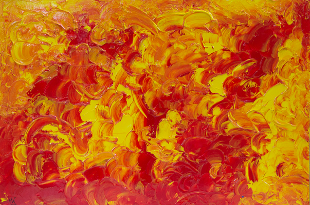 Phönix aus der Asche - Acryl auf Platte, 60x40 cm, 2016, M. Weber