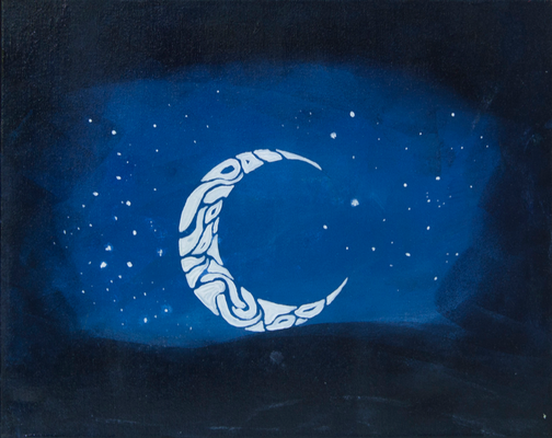 luna ornamental - Acryl auf Leinwand, 50x40 cm, 2016, A. Bellaire