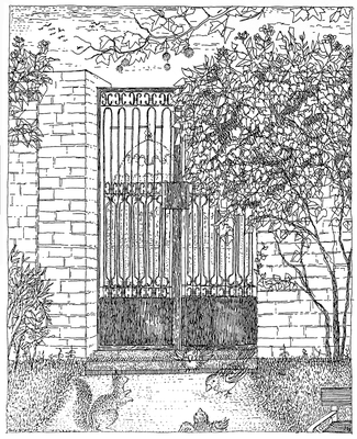 Das Reitertor zum Belvedere - Zeichnung, 20x30 cm, 2012, A. Kästner