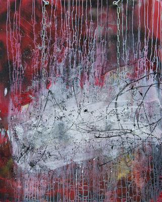 Re-cycle 1 - Acryl auf Platte, Mischtechnik, 96,3x120 cm, 2016, S. Ulrich