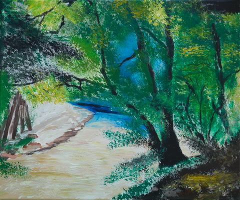 Waldidylle - Acryl auf Leinwand,  60x50 cm, 2014,  P. Brodaric
