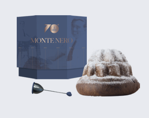 Montenero cake with dark dough & Sicilian lemon essence, sprinkled with powdered sugar, includes sprinkler gift (700g)
