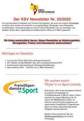KSV RD-ECK Newsletter Nr. 2/2025