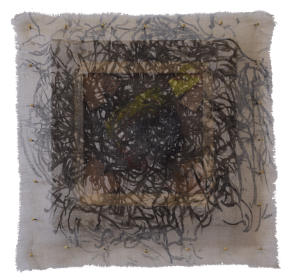 Broken Order 11/16 [Sumi-ink, Oil on transparent canvas, 36x36x2cm, 2022]
