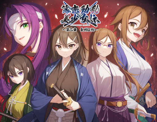 2024/02　ボイスドラマ作品「幕末動乱美少女伝」　第二章ジャケットイラスト