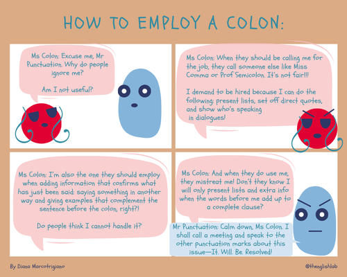 How to employ a colon: