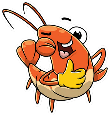 crevette - faune aquatique - animaux - smiley émoticône émoji cartoon clipart illustration - artémotic
