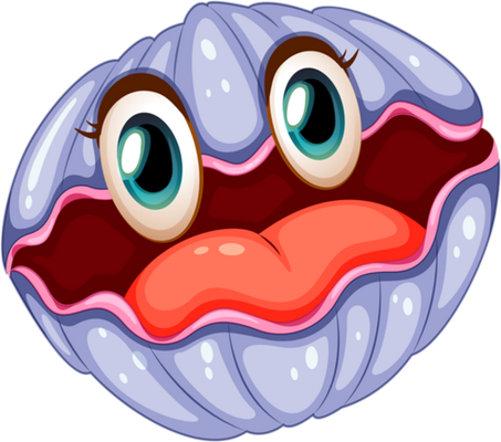 bivalve - faune aquatique - animaux - smiley émoticône émoji cartoon clipart illustration - artémotic