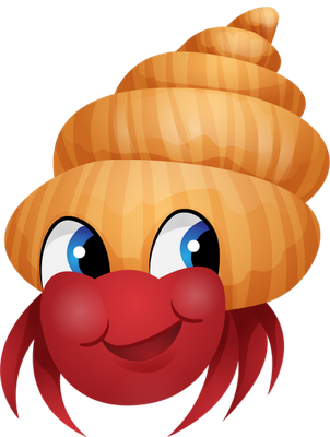 bernard-l'ermite - faune aquatique - animaux - smiley émoticône émoji cartoon clipart illustration - artémotic
