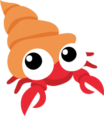 bernard-l'ermite - faune aquatique - animaux - smiley émoticône émoji cartoon clipart illustration - artémotic