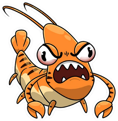 crevette - faune aquatique - animaux - smiley émoticône émoji cartoon clipart illustration - artémotic
