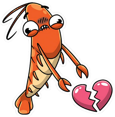 crevette - faune aquatique - animaux - smiley émoticône émoji cartoon clipart illustration - artémotic