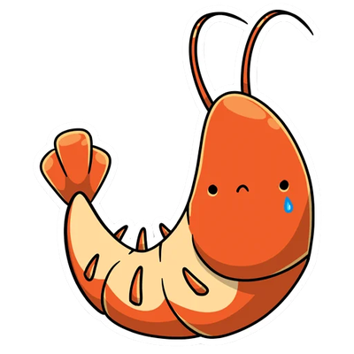 crevette - faune aquatique - animaux - smiley émoticône émoji cartoon clipart illustration - artémotic