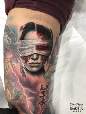 horror tattoo portrait augenbinde