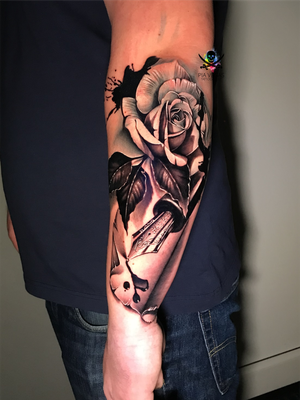 Füllfederhalter, Tinte, Rose black and grey Tattoo