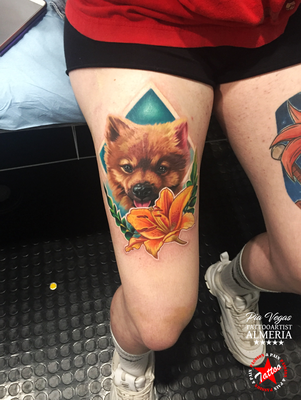 hund dog portrait tattoo