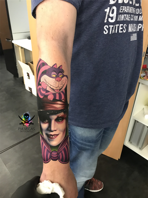 der hutmacher alice im wunderland color tattoo