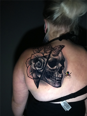 skull totenkopf rose tattoo