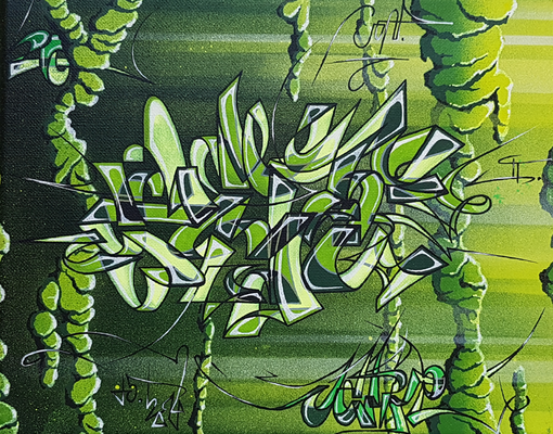 PAT23 Leinwand 30x24 - Graffiti Kunst Leipzig