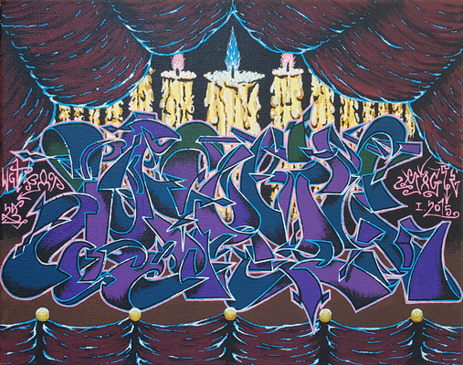 PAT23 "Magic" Leinwand 30x24 - Graffiti Kunst Leipzig