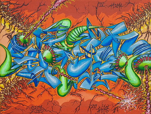 PAT23 "Slayer" Leinwand 40x30 - Graffiti Kunst Leipzig
