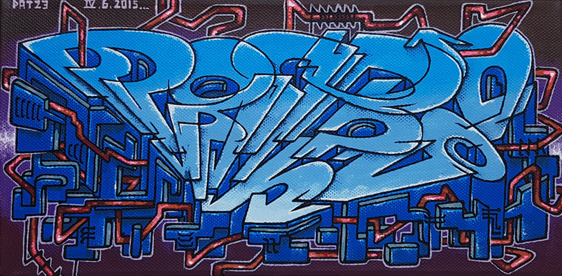 PAT23 Leinwand 30x15 - Graffiti Kunst Leipzig