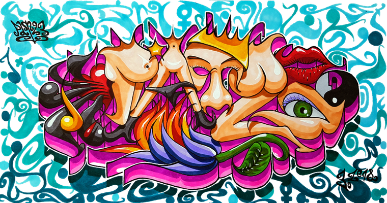 PAT23 - Fineliner/Diigital Sketch Graffiti Kunst Leipzig