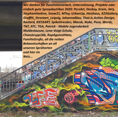 LFE Spirit (PAT23 & FRAENCISART) DAnken für Graffiti Projekte Leipzig 2020