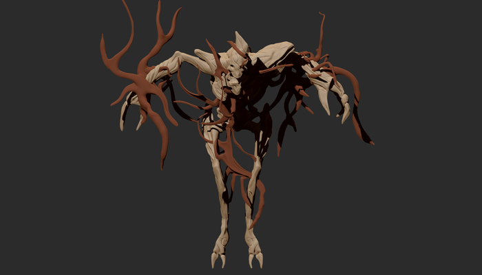 Rough 3d model concept for the infested space pirate remains asset.