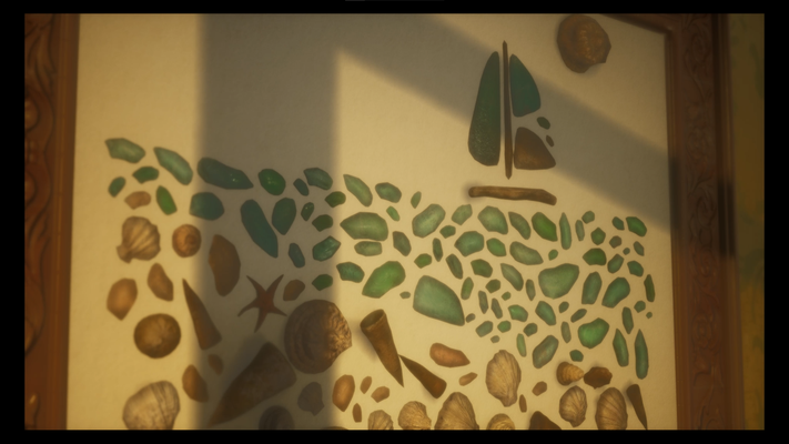 Modeling and texturing of the mosaic made of sea glass, shells and small debris. Done in Maya, Zbrush, Substance Painter. Rendered in Unreal Engine, After Effects.