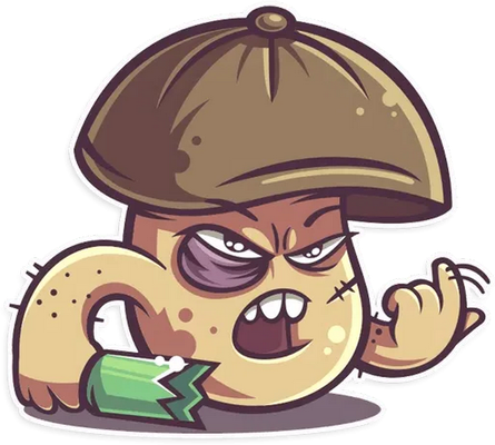 champignon - légume - alimentation - smiley émoticône émoji cartoon clipart illustration - artémotic