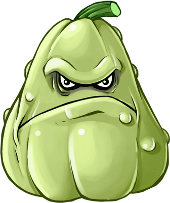 courge [Plants vs Zombies] - légume - alimentation - smiley émoticône émoji cartoon clipart illustration - artémotic