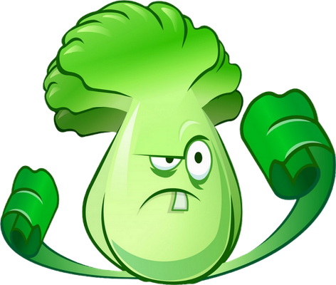 chou chinois [Plants vs Zombies] - légume - alimentation - smiley émoticône émoji cartoon clipart illustration - artémotic