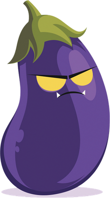 aubergine - légume - alimentation - smiley émoticône émoji cartoon clipart illustration - artémotic