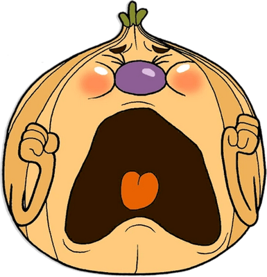 Ollie Bulb [Cuphead] - légume - alimentation - smiley émoticône émoji cartoon clipart illustration - artémotic