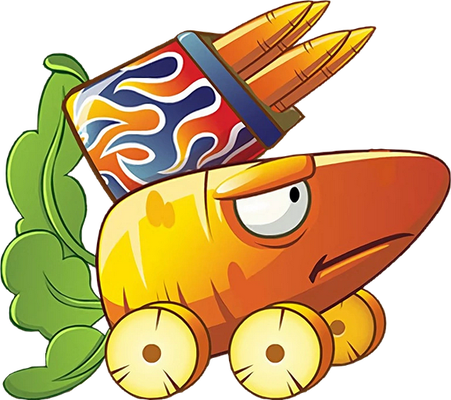 carotte [Plants vs Zombies] - légume - alimentation - smiley émoticône émoji cartoon clipart illustration - artémotic