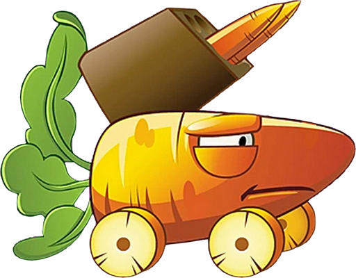 carotte [Plants vs Zombies] - légume - alimentation - smiley émoticône émoji cartoon clipart illustration - artémotic