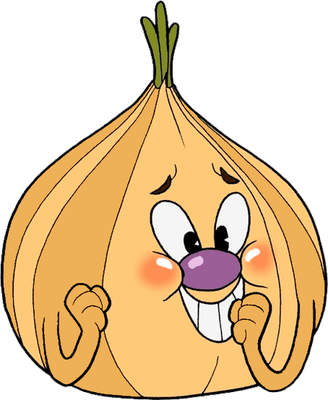 Ollie Bulb [Cuphead] - légume - alimentation - smiley émoticône émoji cartoon clipart illustration - artémotic