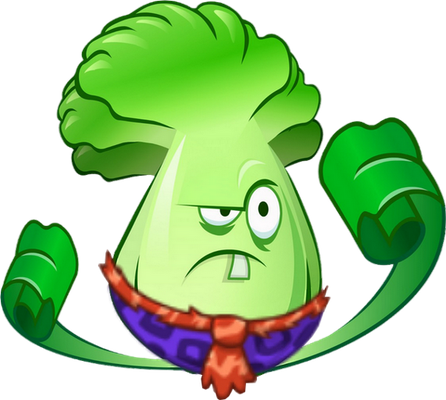 chou chinois [Plants vs Zombies] - légume - alimentation - smiley émoticône émoji cartoon clipart illustration - artémotic