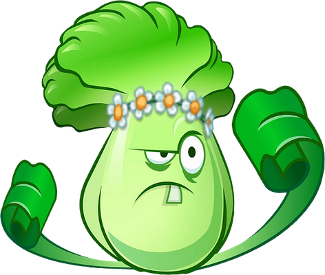 chou chinois [Plants vs Zombies] - légume - alimentation - smiley émoticône émoji cartoon clipart illustration - artémotic