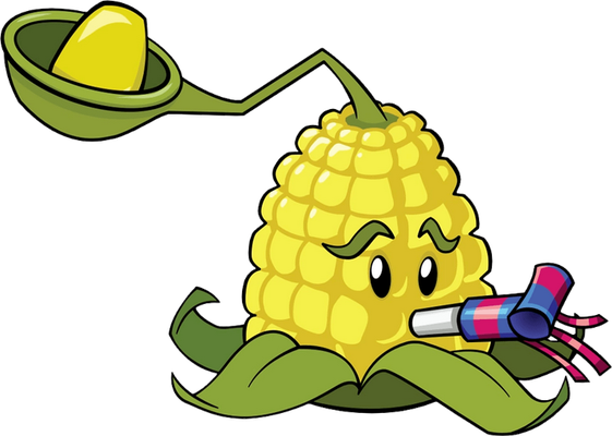 maïs [Plants vs Zombies] - légume - alimentation - smiley émoticône émoji cartoon clipart illustration - artémotic